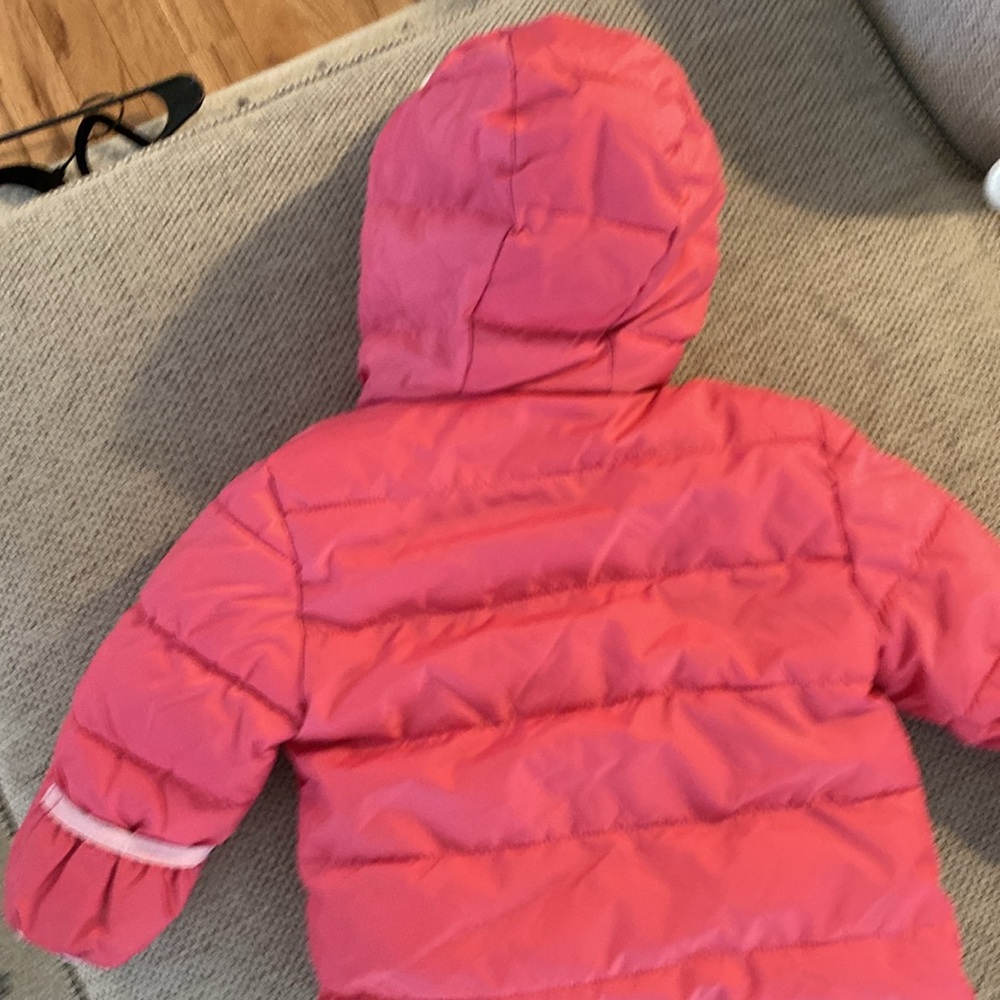 12 Month Pink Baby Puffer Coat - Picture 6 of 6